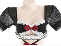 Multi-Piece Maid Lingerie Set (with Fishnet Stockings)