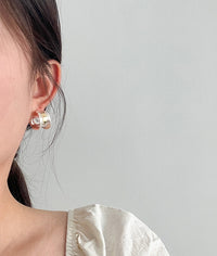 Irregular Letter 925 Silver Stud Earrings