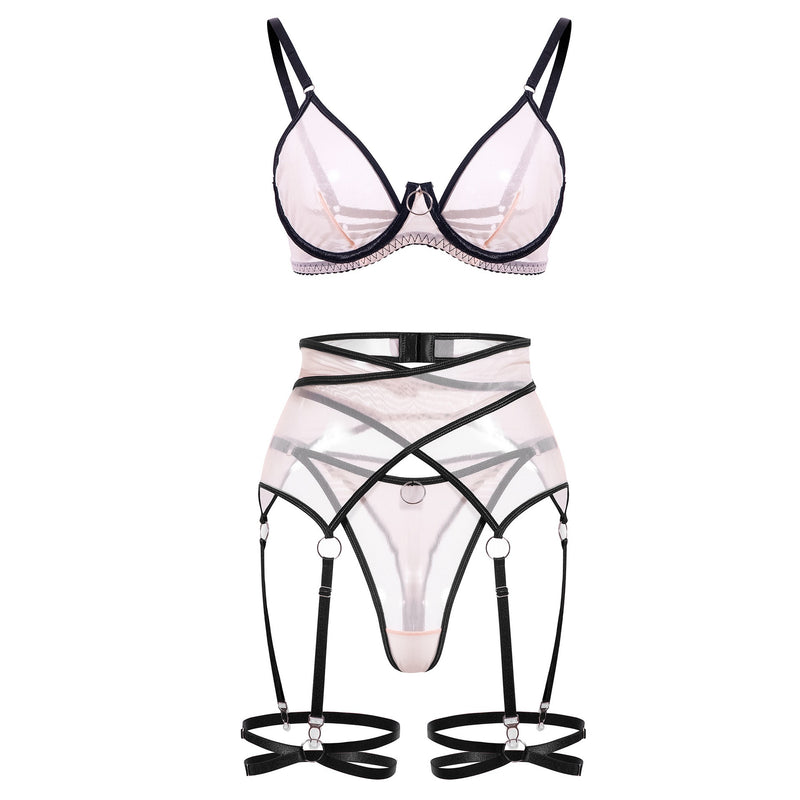 Underwire Sheer Push-Up Bra Multi-Piece Set