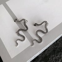 Dark Aesthetic Snake-Shaped Rhinestone Earrings