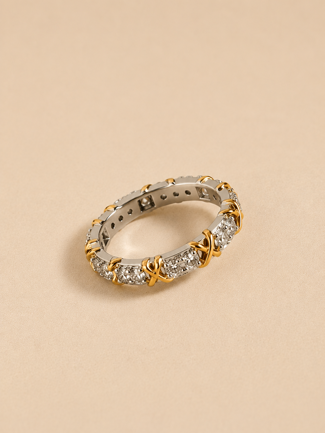 Two-Tone Crystal Eternity Ring