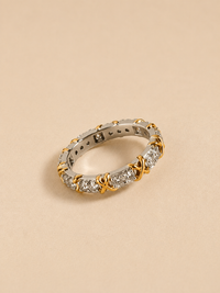 Two-Tone Crystal Eternity Ring