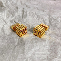 Ultra-delicate hollow abstract stud earrings