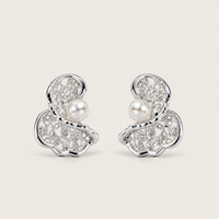Irregular Hollow-Out Stud Earrings with 925 Silver Posts
