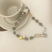 Faux Natural Stone Irregular Design Collarbone Necklace