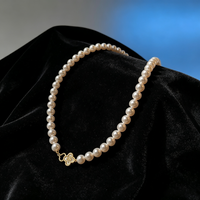 Korean-Inspired Floral Pearl Necklace