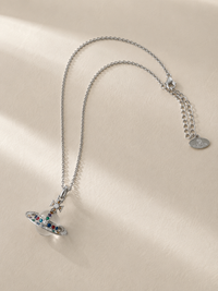Crystal Saturn Pendant Necklace