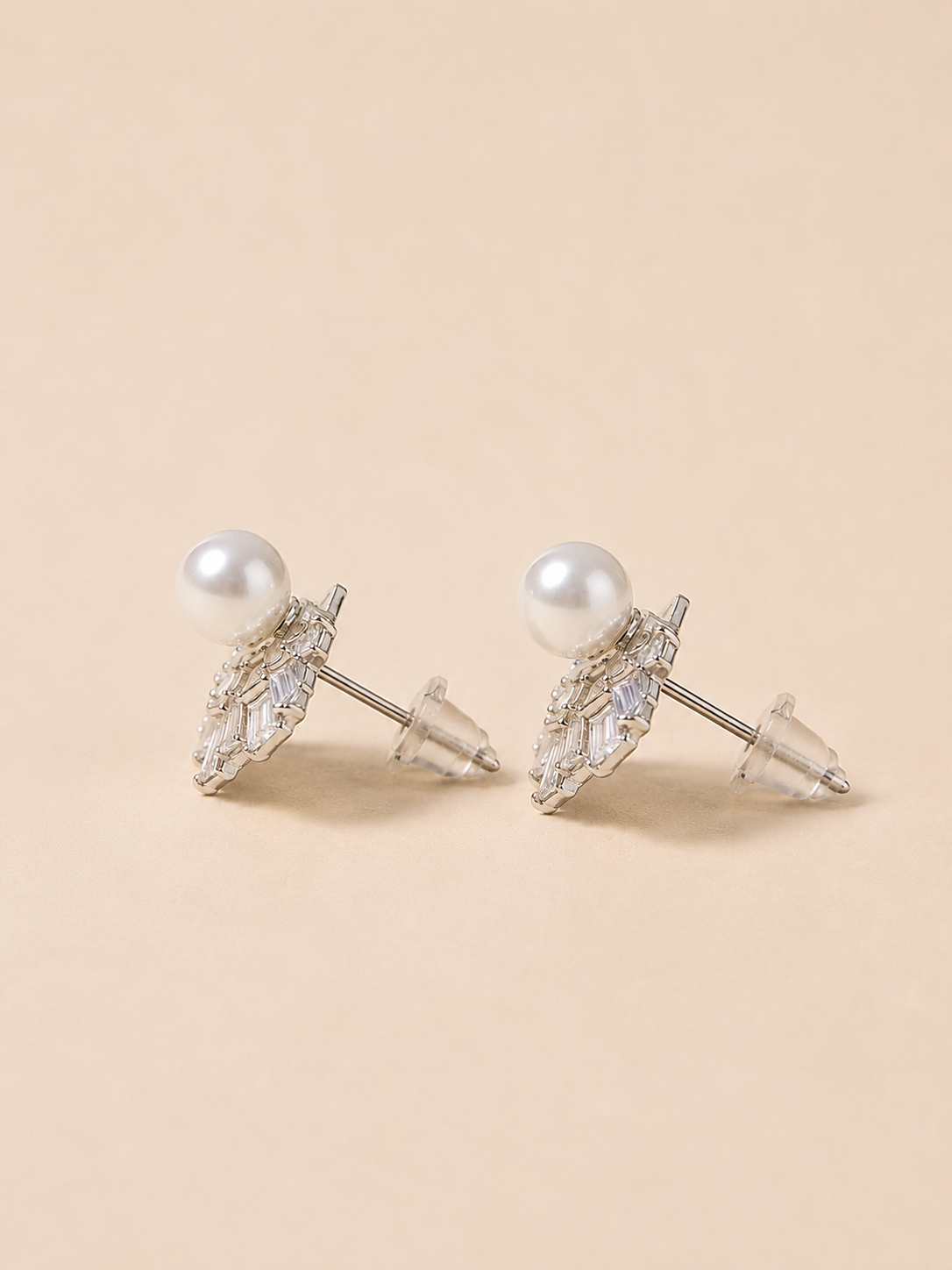 Vintage Pearl Fan Earrings