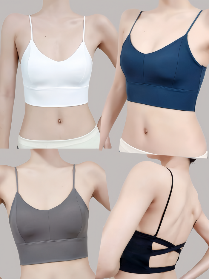 Built-In Padded Cross-Back Bra