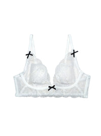 French Bunny Ear Crystal Cup Wireless Bra