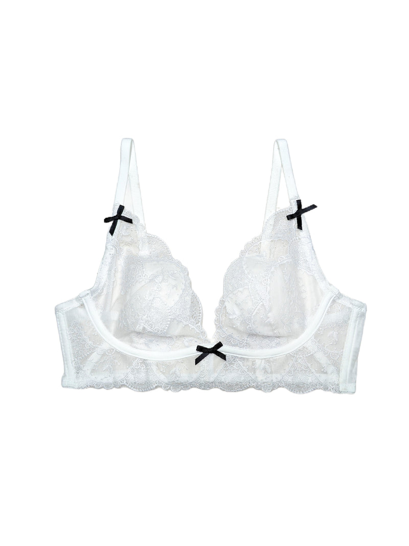 French Bunny Ear Crystal Cup Wireless Bra
