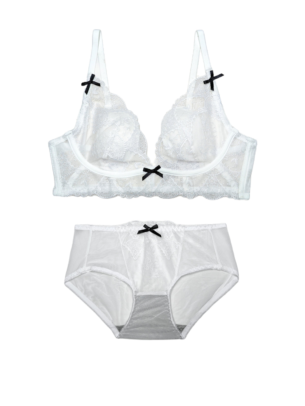 French Bunny Ear Crystal Cup Wireless Bra