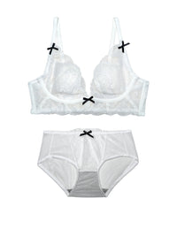 French Bunny Ear Crystal Cup Wireless Bra