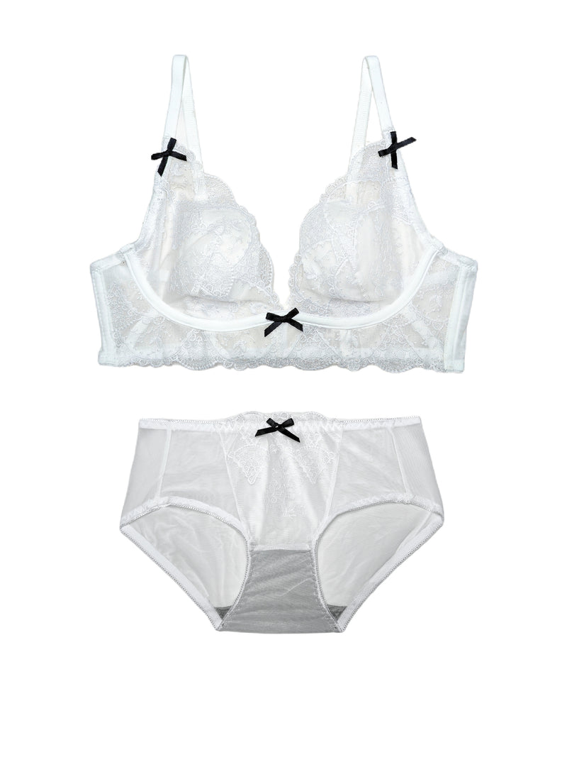 French Bunny Ear Crystal Cup Wireless Bra