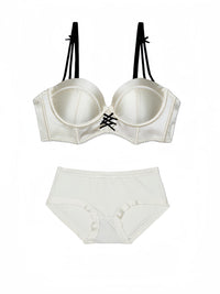 Vintage Court Style Satin Wireless Bra