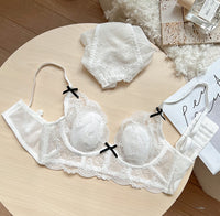 French Bunny Ear Crystal Cup Wireless Bra