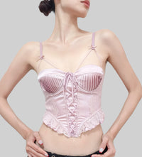French Court-Style Satin Corset Bra