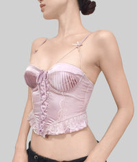 French Court-Style Satin Corset Bra
