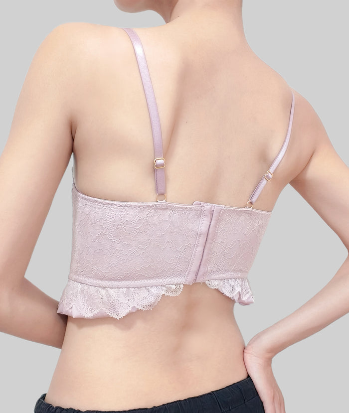 French Court-Style Satin Corset Bra