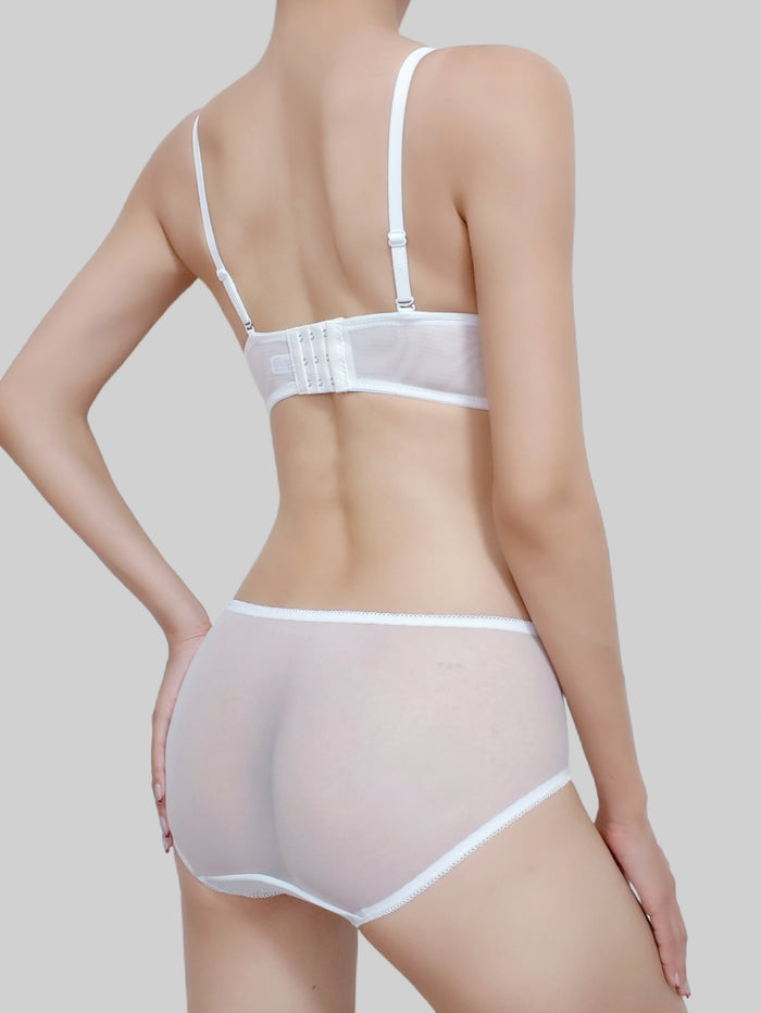 French Bunny Ear Crystal Cup Wireless Bra