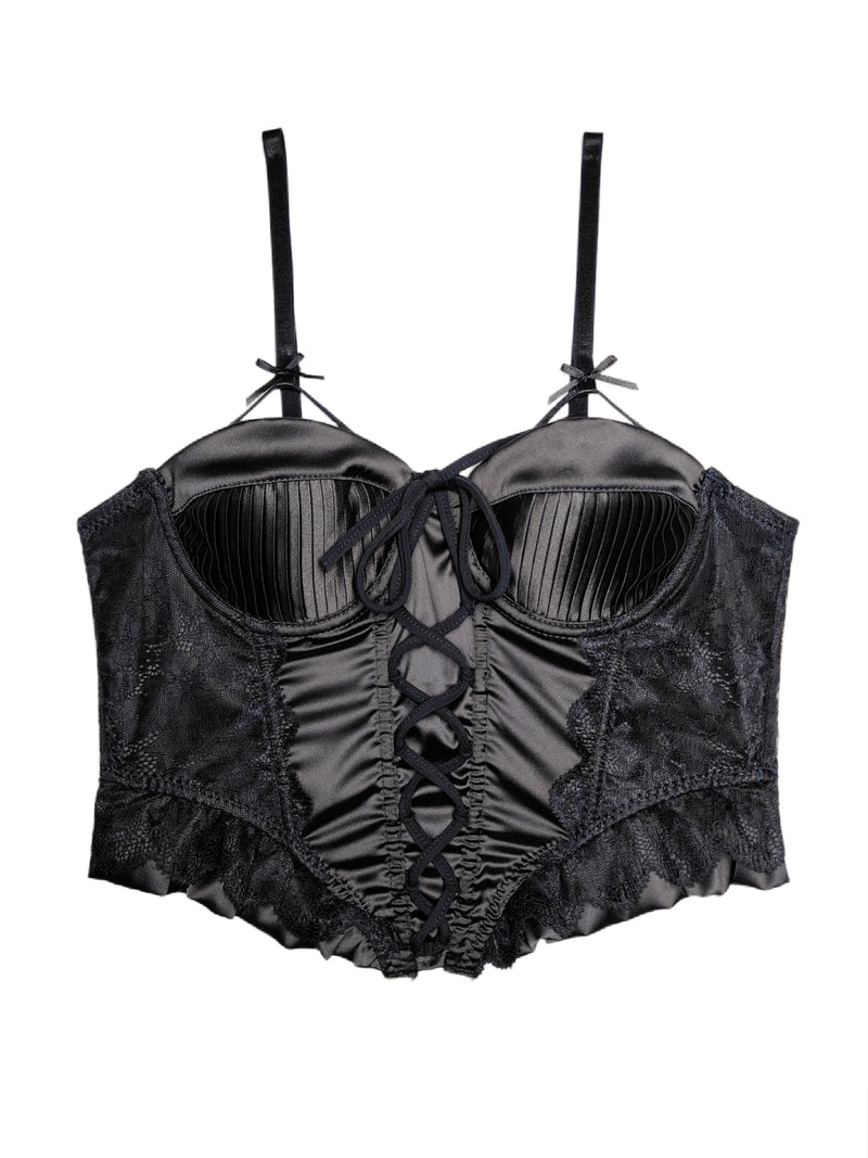 French Court-Style Satin Corset Bra