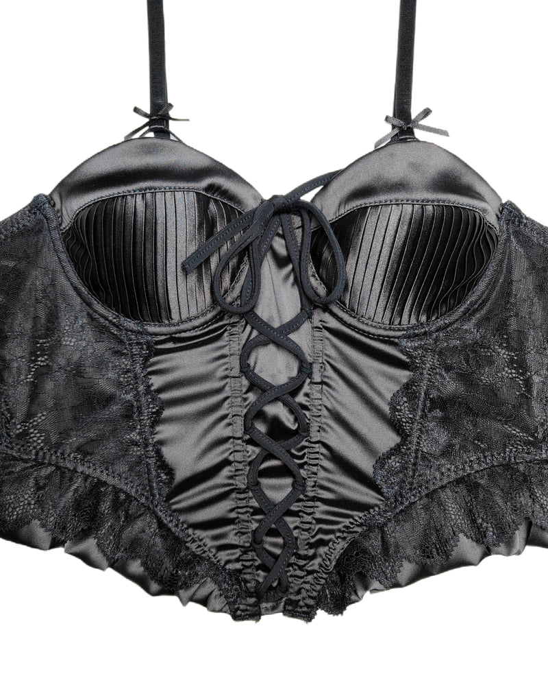 French Court-Style Satin Corset Bra