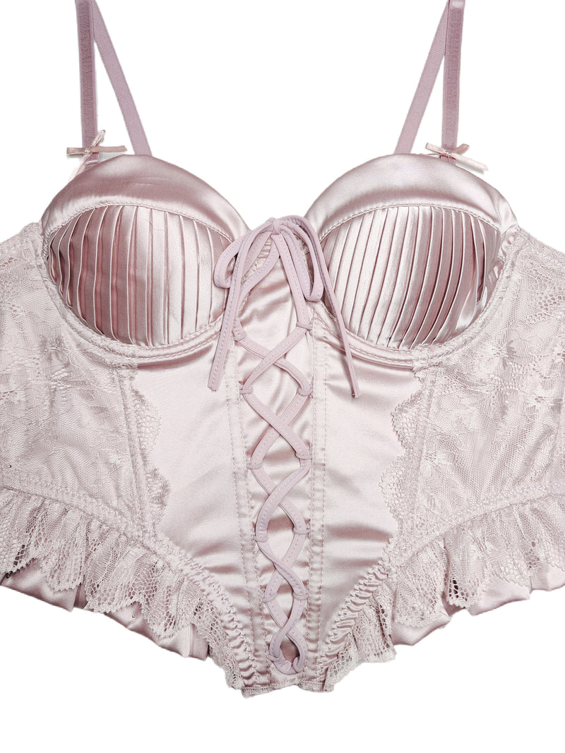 French Court-Style Satin Corset Bra